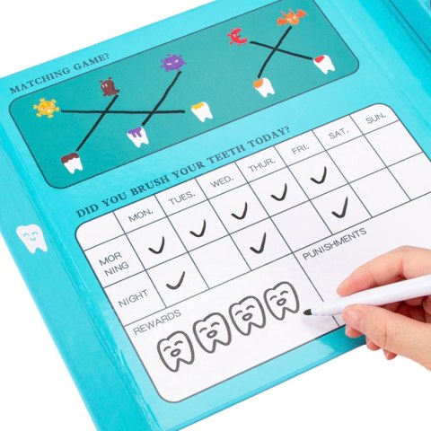 Drewniany Zestaw Małego Dentysty Książka Magnetyczna Zęby Narzędzia