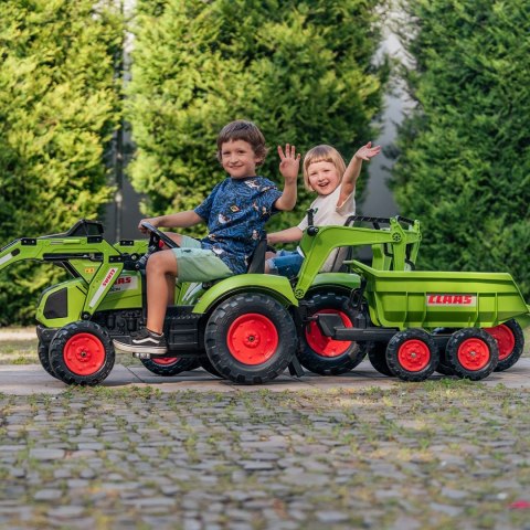 FALK Traktor na Pedały Claas Axos 330 z Koparką i Przyczepą 3-7 lat