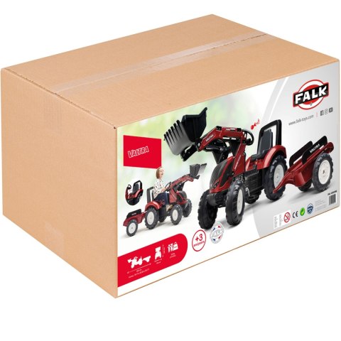 FALK Traktor na Pedały Valtra S4 z Łyżką i Przyczepą 3-7 lat