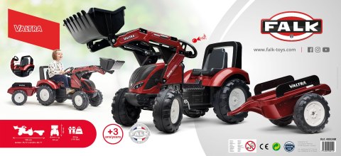 FALK Traktor na Pedały Valtra S4 z Łyżką i Przyczepą 3-7 lat