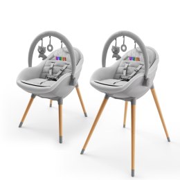 KINDERKRAFT Krzesełko do karmienia 2w1 FINI UP szary