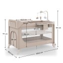 KINDERKRAFT Łóżeczko turystyczne LEODY UP beige with accessories