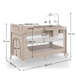 KINDERKRAFT Łóżeczko turystyczne LEODY UP beige with accessories