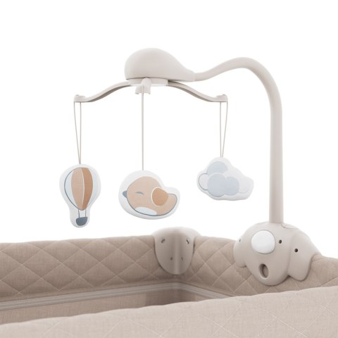 KINDERKRAFT Łóżeczko turystyczne LEODY UP beige with accessories