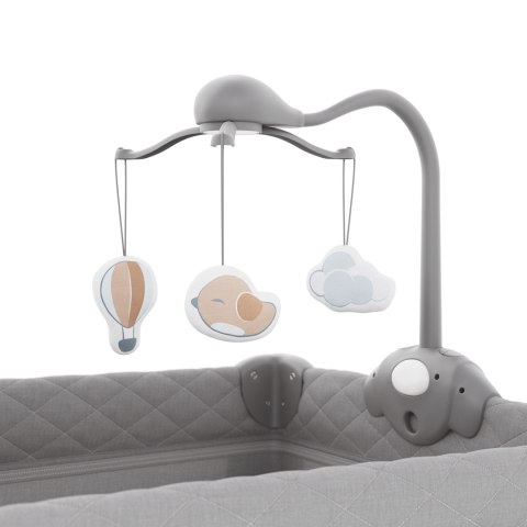 KINDERKRAFT Łóżeczko turystyczne LEODY UP grey with accessories