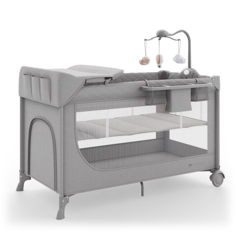 KINDERKRAFT Łóżeczko turystyczne LEODY UP grey with accessories