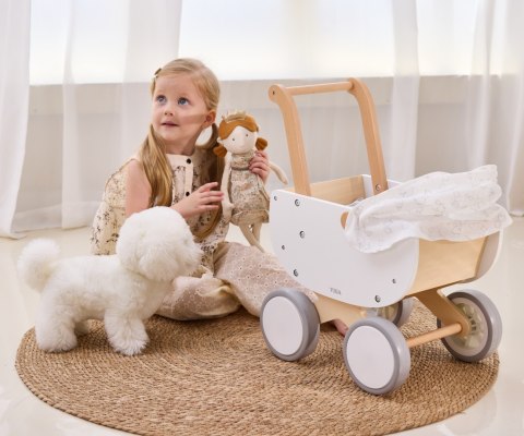 Viga 44719 PolarB Drewniany wózek dla lalek z gondolą
