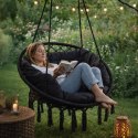 Huśtawka LUARO fotel bocianie gniazdo z poduszką czarne 80cm 150kg