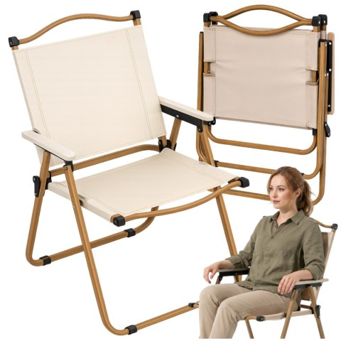 KRZESŁO OGRODOWE NA TARAS BALKON OGRÓD SKŁADANE METALOWE CAMPING FOTEL