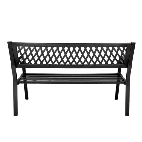 Ławka Ogrodowa Parkowa Taras Ogród Metalowa Oparcie Czarna 120 cm