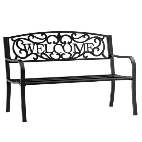Ławka Ogrodowa Taras Ogród Park Metalowa Oparcie WELCOME Czarna 127 cm