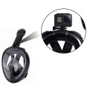 Maska Do Snorkelingu Nurkowania Pełnotwarzowa System AntiFog Czarna L/XL