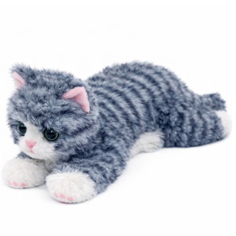 Pluszowa Maskotka Przytulanka Kotek Leżący Szary 38 cm
