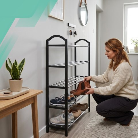 SZAFKA NA BUTY OBUWIE PÓŁKA REGAŁ STOJAK LOFTOWY DO PRZEDPOKOJU CZARNY LOFT
