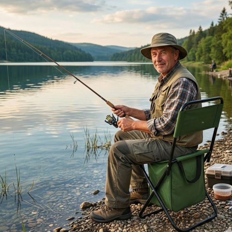 TABORET KRZESEŁKO SKŁADANY WĘDKARSKI TURYSTYCZNY CAMPINGOWY NA RYBY