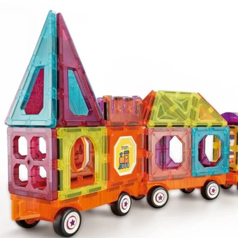 WOOPIE Klocki Magnetyczne 3D Zestaw Pociąg 71el.