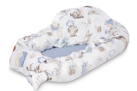 Gniazdo Velvet Kokon niemowlęcy Sensillo 80x45cm - SPACER NIEBIESKI