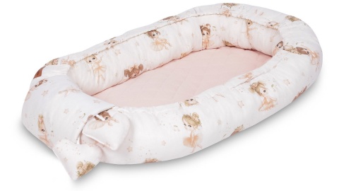 KOKON MUŚLIN BALETNICE RÓŻOWE 80x45 + PODUSZKA Sensillo