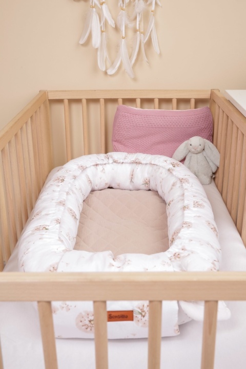 KOKON MUŚLIN DMUCHAWCE BEŻOWE 80x45 + PODUSZKA Sensillo