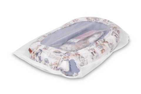 KOKON MUŚLIN SMOKI JEANS 80x45 + PODUSZKA Sensillo