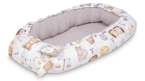 KOKON MUŚLIN ZODIAK SZARY 80x45 + PODUSZKA Sensillo