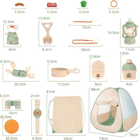 WOOPIE Discovery Zestaw Małego Odkrywcy Namiot Kempingowy XXL na Biwak 15 el.