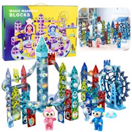 Zestaw Klocki Magnetyczne Tor Kulkowy Koło Młyńskie 118 el.