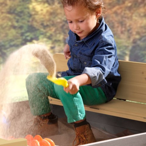 Axi Piaskownica Ella 100 x 95 z Ławeczkami Szara