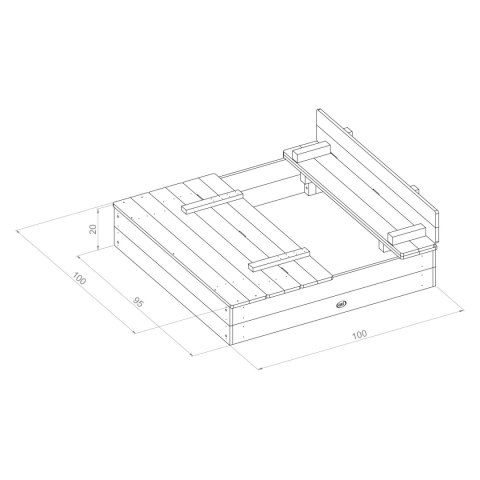 Axi Piaskownica Ella 100 x 95 z Ławeczkami Szara