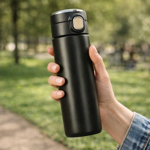 Kubek bidon termiczny z ustnikiem termos LED 350ml czarny