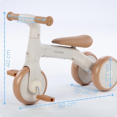 MOOVKEE TODI Rowerek trójkołowy biegowy z pedałami 3w1 sky blue