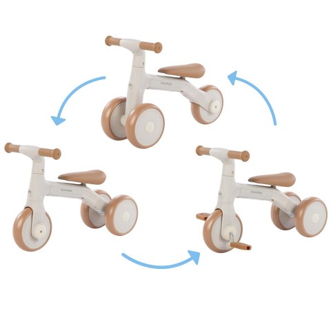 MOOVKEE TODI Rowerek trójkołowy biegowy z pedałami 3w1 warm sand