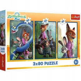 TREFL 34897 Puzzle 3x80 Zwierzakowe śledztwo /Disney Zootopia