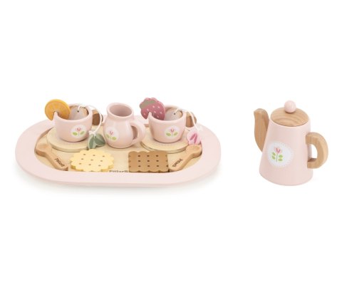 VIGA 44267 PolarB Drewniany zestaw do kawy i herbaty - pink