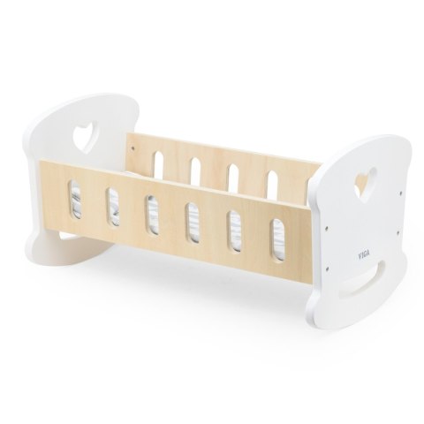 VIGA Drewniana Kołyska dla Lalek z Serduszkiem