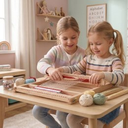 VIGA Drewniane Krosno Warsztat Tkacki Zestaw do tkania Montessori