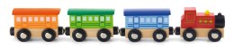 Viga Drewniany Pociąg Magnetyczny Lokomotywa Wagoniki 3+