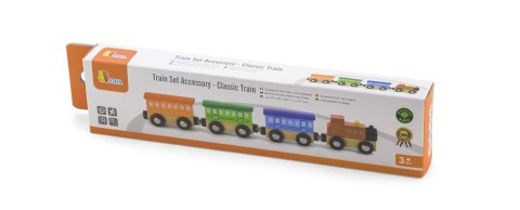 Viga Drewniany Pociąg Magnetyczny Lokomotywa Wagoniki 3+