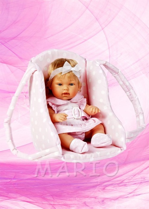 HISZPAŃSKA LALKA BOBAS ROSA + FOTELIK 33cm - Munecas ARIAS 60024