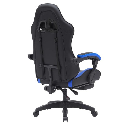 Fotel Gamingowy LEAN Obrotowy Biurowy Z Podnóżkiem Poduszki Czarno-Niebieski