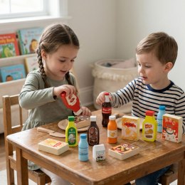 VIGA Drewniane Przekąski i Napoje Zestaw 12 Artykułów Spożywczych