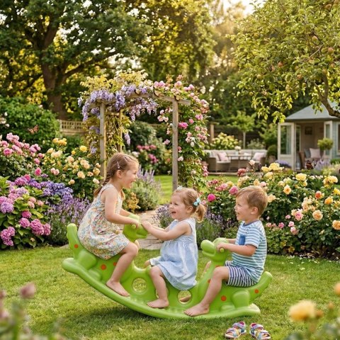WOOPIE Bujak Wieloosobowy Dino Huśtawka Równoważna Jasno Zielony