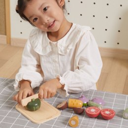 VIGA Drewniany zestaw do krojenia na desce - Warzywa