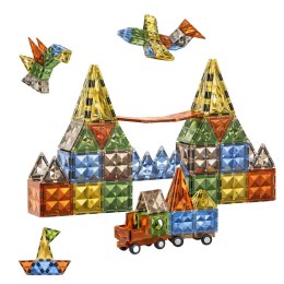 Klocki Magnetyczne Konstrukcyjne Kreatywne Figury Pojazd 3D 100 el.