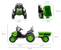 MILLY MALLY 5739 Pojazd na akumulator Traktor z przyczepą Farmer Green