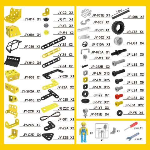 WOOPIE Zestaw Konstrukcyjny Pojazdy Budowlane STEAM 6w1 223 el.