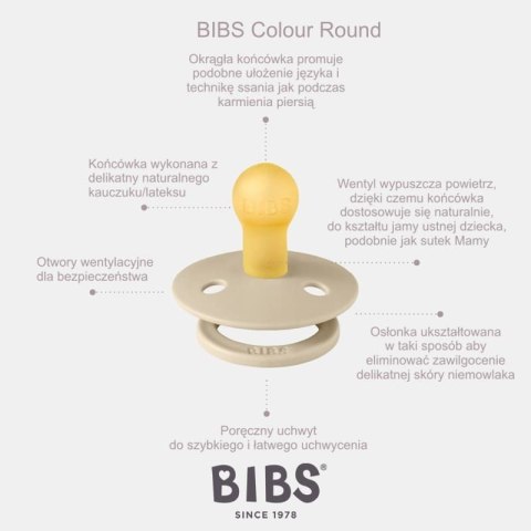 BIBS COLOUR TIE DYE 2-PACK BLUSH IVORY & BLUSH IVORY M Smoczek Uspokajający kauczuk Hevea
