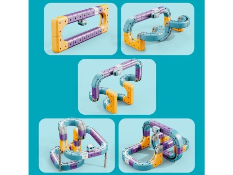 Tor Magnetyczny Zjazd samochodowy Kolejka Zjeżdżalnia Pociąg Klocki Konstrukcyjne 54 el.