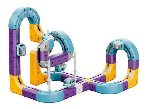 Tor Magnetyczny Zjazd samochodowy Kolejka Zjeżdżalnia Pociąg Klocki Konstrukcyjne 87 el.