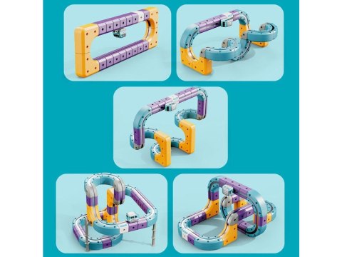 Tor Magnetyczny Zjazd samochodowy Kolejka Zjeżdżalnia Pociąg Klocki Konstrukcyjne 87 el.